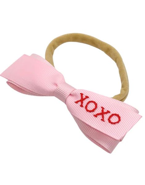 Baby Headband with xoxo Embroidered Bow | JoJo Mommy
