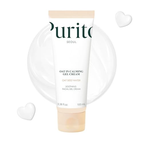 PURITO Oat In Calming Gel Cream, Non-Comedogenic, 77% Oat Seed Water Lightweight Water-Gel Face Moisturizer, Fragrance-Free, Vegan Korean Skincare, Sensitive & Blemish-Prone Skin, 100 mL | Amazon (US)