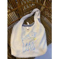 Fluffy Lamb Tote Bag, Cute Plush Embroidered Shoulder Modern Shopping Reusable Grocery Eco Handbag | Etsy (CAD)