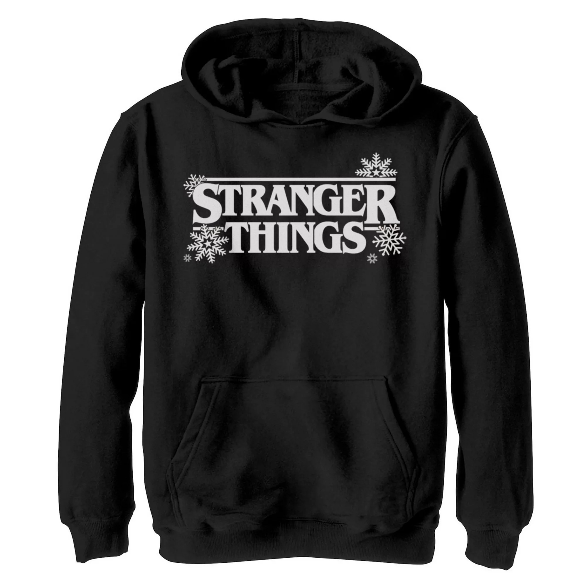 Boys 4-20 Stranger Things Holidays Snowflakes White Logo Graphic Hoodie | Kohl's