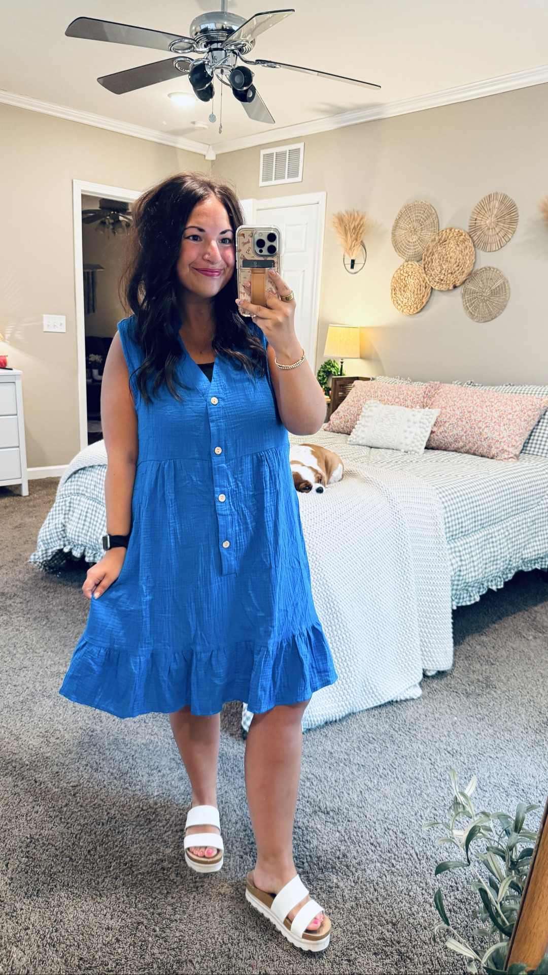 A cover-up that's cute enough to wear as a dress? Yes, please! ☀️💙 This 100% cotton cover-up fits true to size, is lightweight & breathable, & easily doubles as a simple summer dress. Plus, it comes in 15 other colors & prints, making it a vacation must-have! 🌊✨ 

 #amazonfinds #beachcoverup #vacationstyle #summerdress #amazonfashion #beachoutfit #LTKootd #LTKSeasonal #LTKMidsize