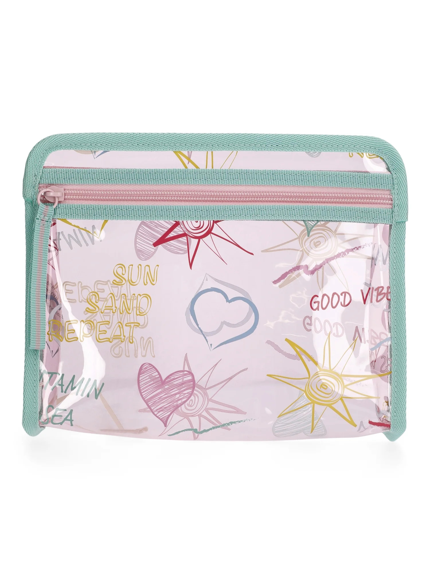 No Boundaries Women's Clear Beach Pouch, Multicolor | Walmart (US)