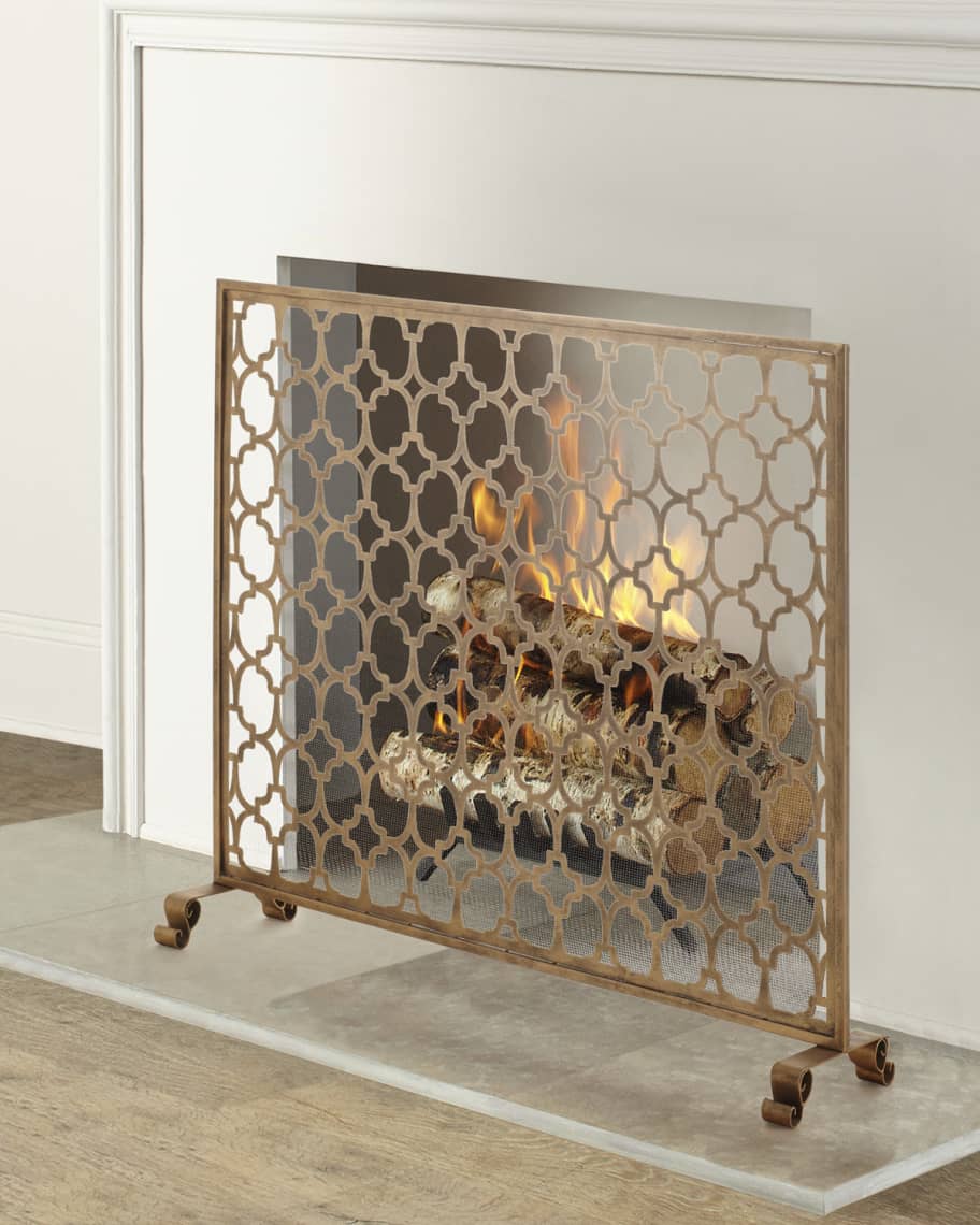 Geometric Single Panel Fireplace Screen | Neiman Marcus