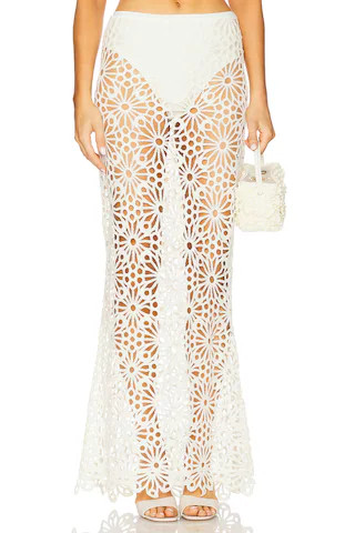 Norma Kamali Obie Long Skirt in Cream from Revolve.com | Revolve Clothing (Global)