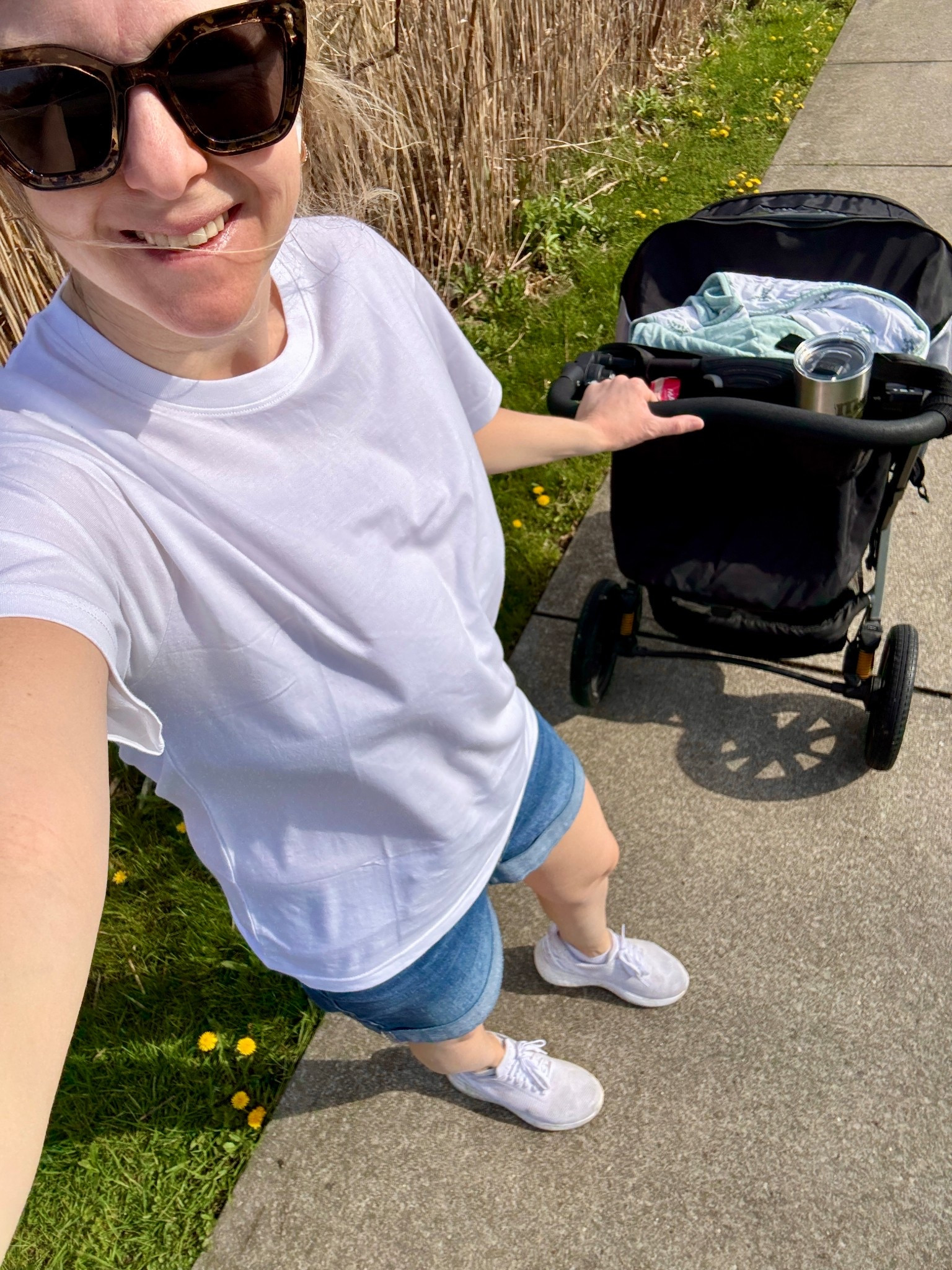 Everyday style for mom life! And the best affordable jogging stroller. 

Postpartum outfit | baby registry must have | baby shower | white tee | denim shorts | closet staple | baby gear | baby blanket | baby gift idea | slip on tennis shoes | white sneakers 

#LTKBaby #LTKmomlife #LTKdayinmylife
