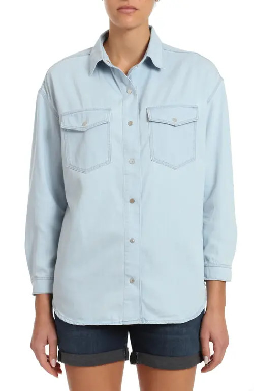 Mavi Jeans Livia Denim Shirt Jacket in Ice Blue Soft Denim at Nordstrom, Size Small | Nordstrom