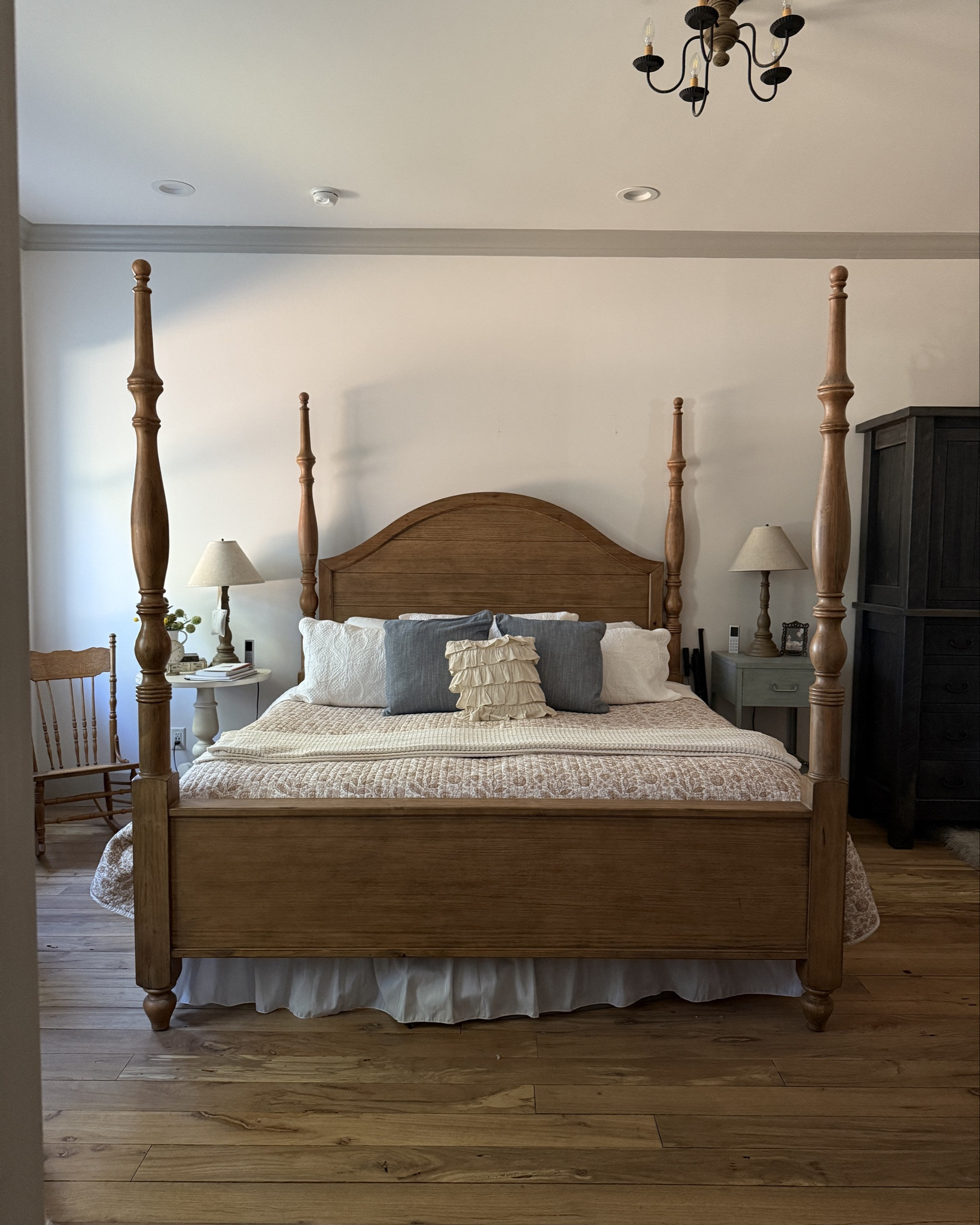 Cozy Cottage Bedroom. Vintage style poster bed and bedding. 

#LTKStyleTip #LTKSeasonal #LTKHome