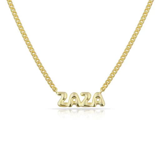 Custom Bubble Letters Nameplate Necklace | The Sis Kiss