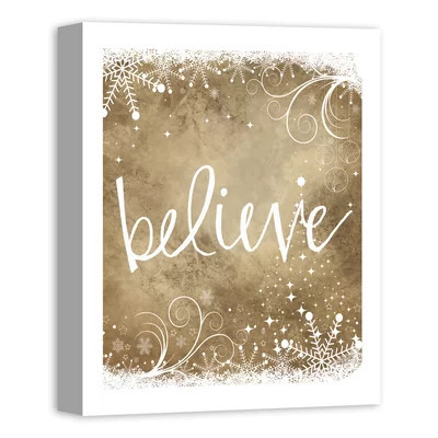 'Golden Believe' Textual Art on Canvas | Wayfair North America