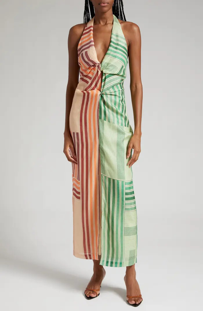 SIR Marisol Stripe Twist Wool & Silk Dress | Nordstrom | Nordstrom