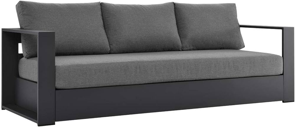 Modway Tahoe Patio Aluminum Sofa with Gray Charcoal Finish EEI-5676-GRY-CHA | Amazon (US)