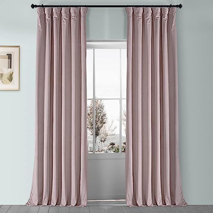 HPD Half Price Drapes VPYC-161207-96 Plush Velvet Curtain (1 Panel), 50 X 96, Ballet Pink | Amazon (US)