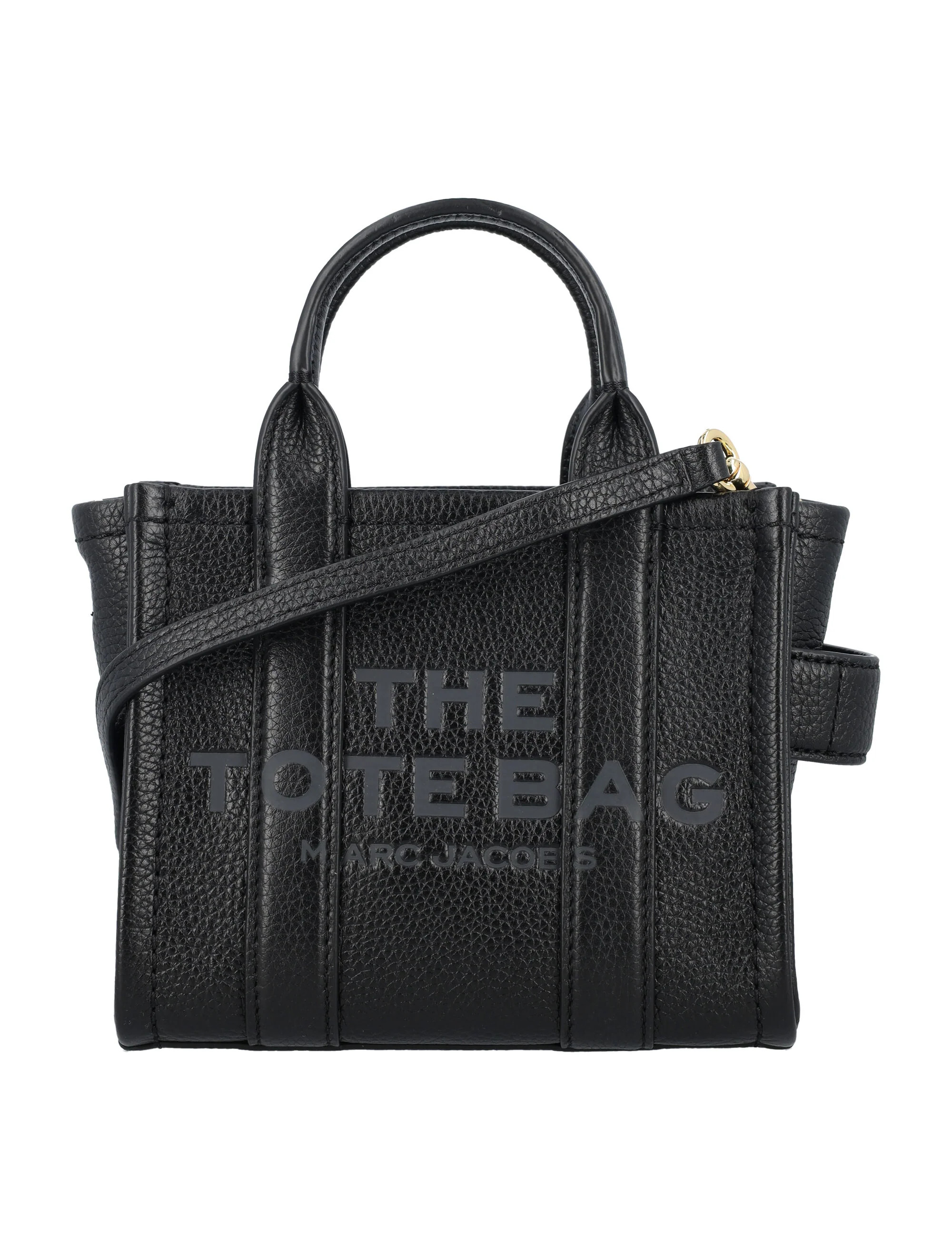 Marc Jacobs Women's The Mini Tote Leather Bag in Black | 24AH053L01RE22 Color 001 | LOZURI