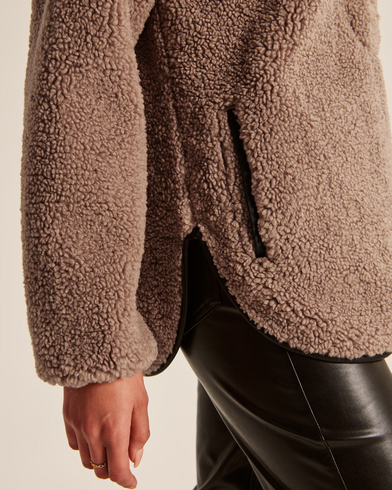 Women's Drama Collar Half-Zip Sweatshirt | Women's Up To 50% Off Select Styles | Abercrombie.com | Abercrombie & Fitch (US)