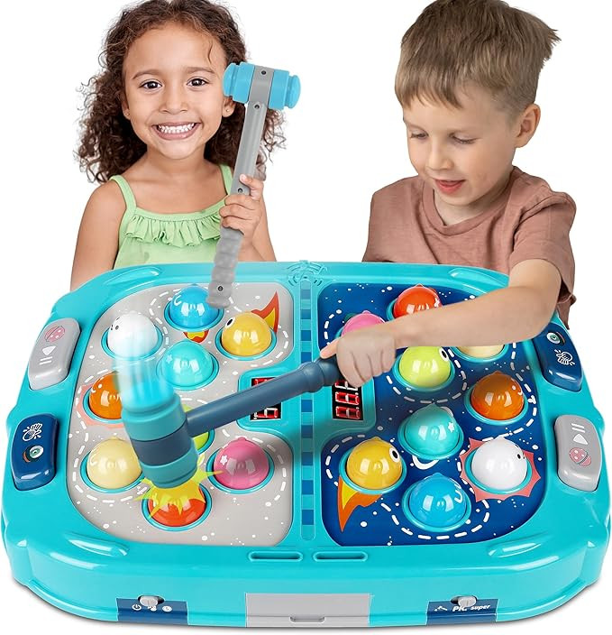Whack Mole Game for Toddlers, Toys for 3+ Year Old Boys, Interactive Pounding Toy for Kids, 9 Spe... | Amazon (US)