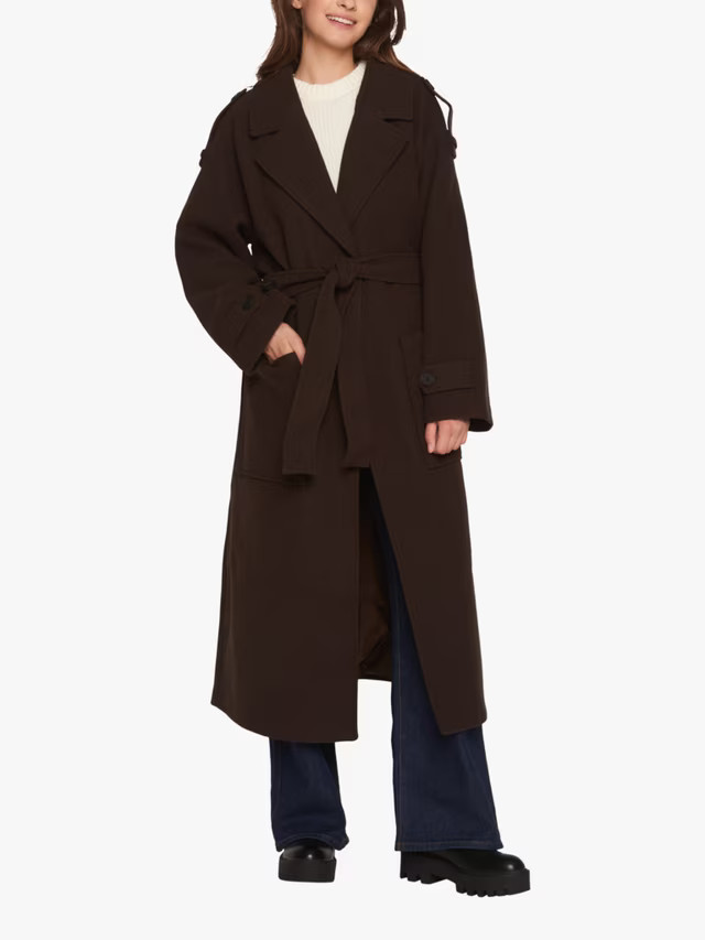 Sisters PointCaleb Tie Waist Coat, Cappucino | John Lewis (UK)