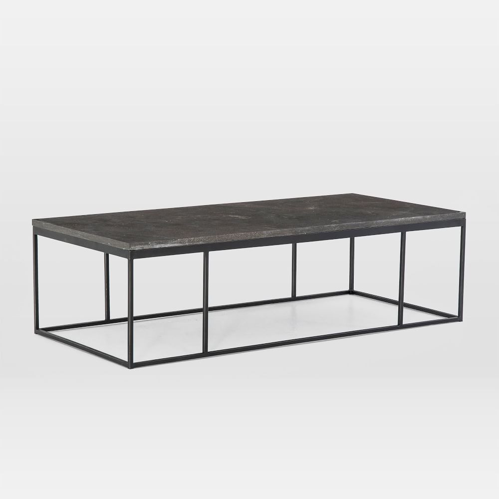 Limestone &amp; Iron Rectangular Coffee Table | West Elm (US)
