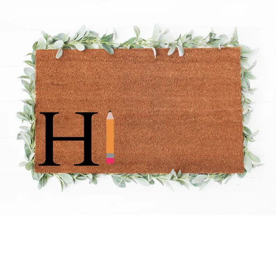 Hi  Pencil Doormat  Teacher Decor  Classroom Doormat  - Etsy | Etsy (US)