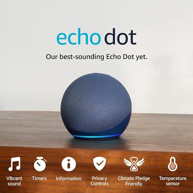 Echo Dot (5th generation, 2022 release) | Big vibrant sound Wi-Fi and Bluetooth smart speaker wit... | Amazon (UK)