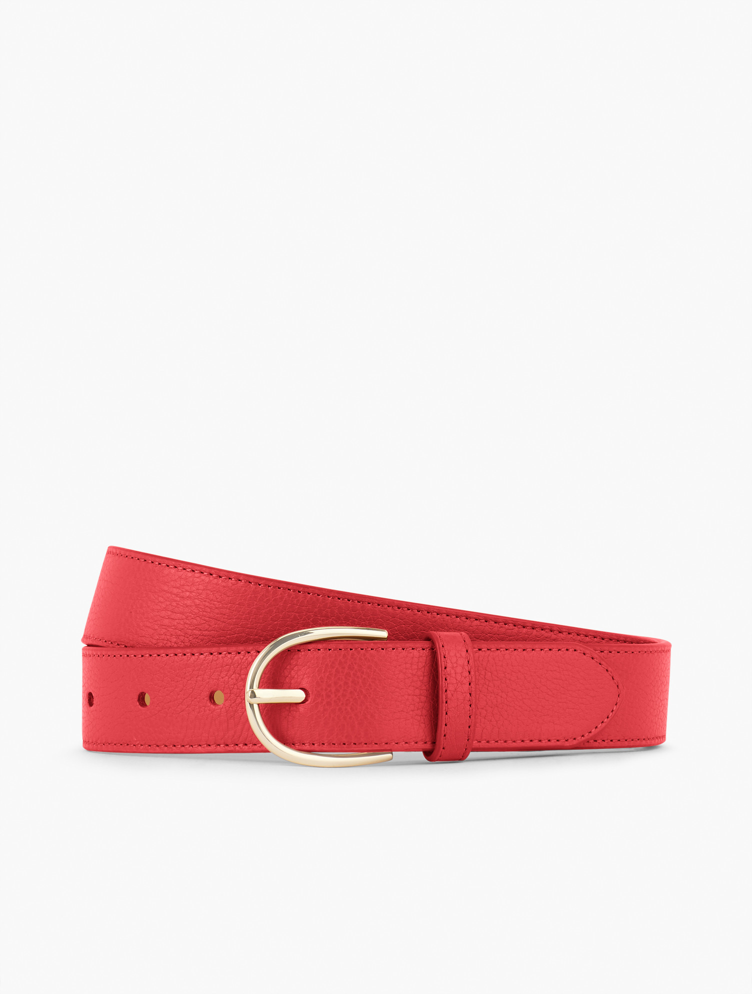 Leather Belt - Red - Large Talbots | Talbots