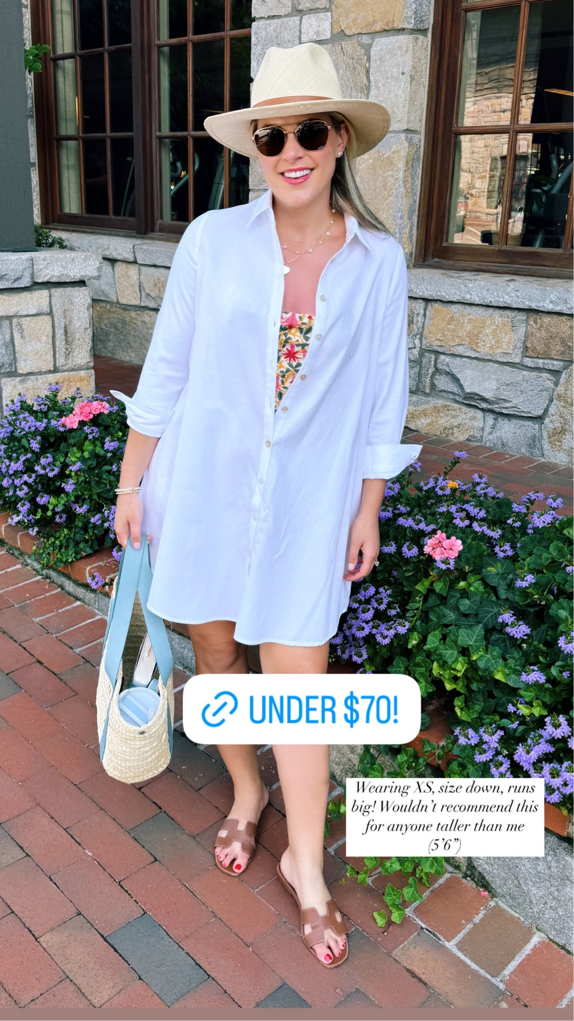 Wearing XS, size down, runs big! Wouldn’t recommend this for anyone taller than me (5’6”)