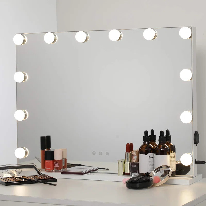 Sanora Beveled Frameless Lighted Bathroom / Vanity Mirror | Wayfair North America