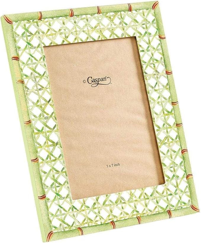 Caspari Trellis Lacquer 5" x 7" Picture Frame in Green - 1 Each | Amazon (US)