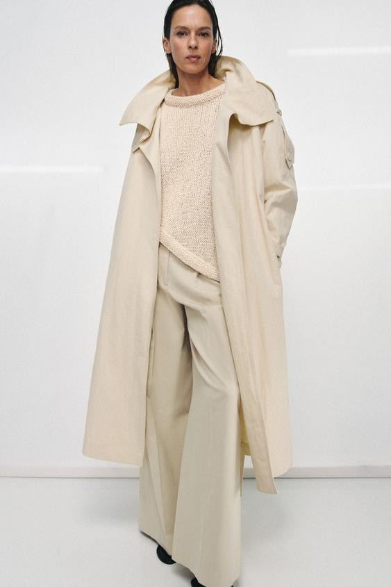 ZW COLLECTION HIGH-NECK TRENCH COAT | Zara US