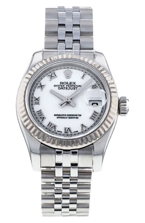 Watchfinder & Co. Rolex Preowned Lady DateJust Bracelet Watch, 26mm in Steel/White Gold at Nordstrom | Nordstrom