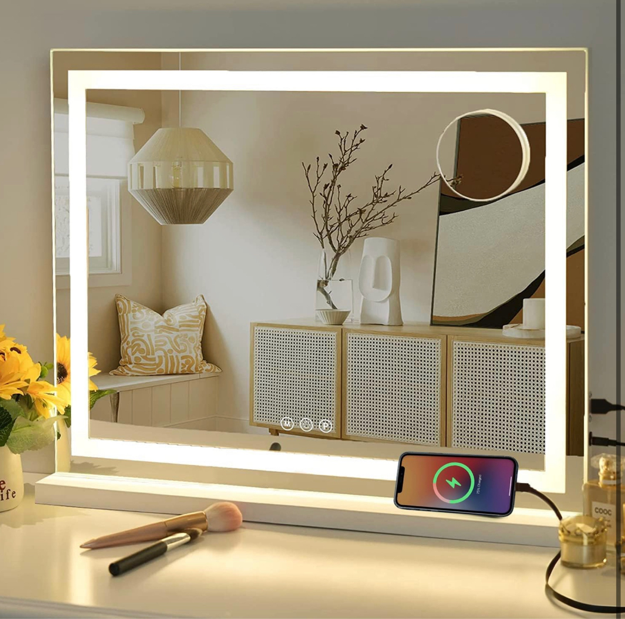 Sucedey Vanity Mirror with Lights, 23" x 18" Makeup Mirror, Hollywood Mirror with 3 Color Modes & Adjustable Brightness, Detachable 10x Magnification and USB Charging Design (White)

I can’t say enough about these mirror lights with built in charger for your phone. I paid a lot more for a big name brand and love that this is more affordable and does the exact same things. 


#vanity #makeupmirror #mirror #lightup #lightupmirror #salonmirror #ledmirror # travelmirror #accessories #beautymirror #makeupcounter #amazonfind #amazonmusthaves #amazon #organizers #plasticbins 

#LTKhome #LTKbeauty #LTKFind