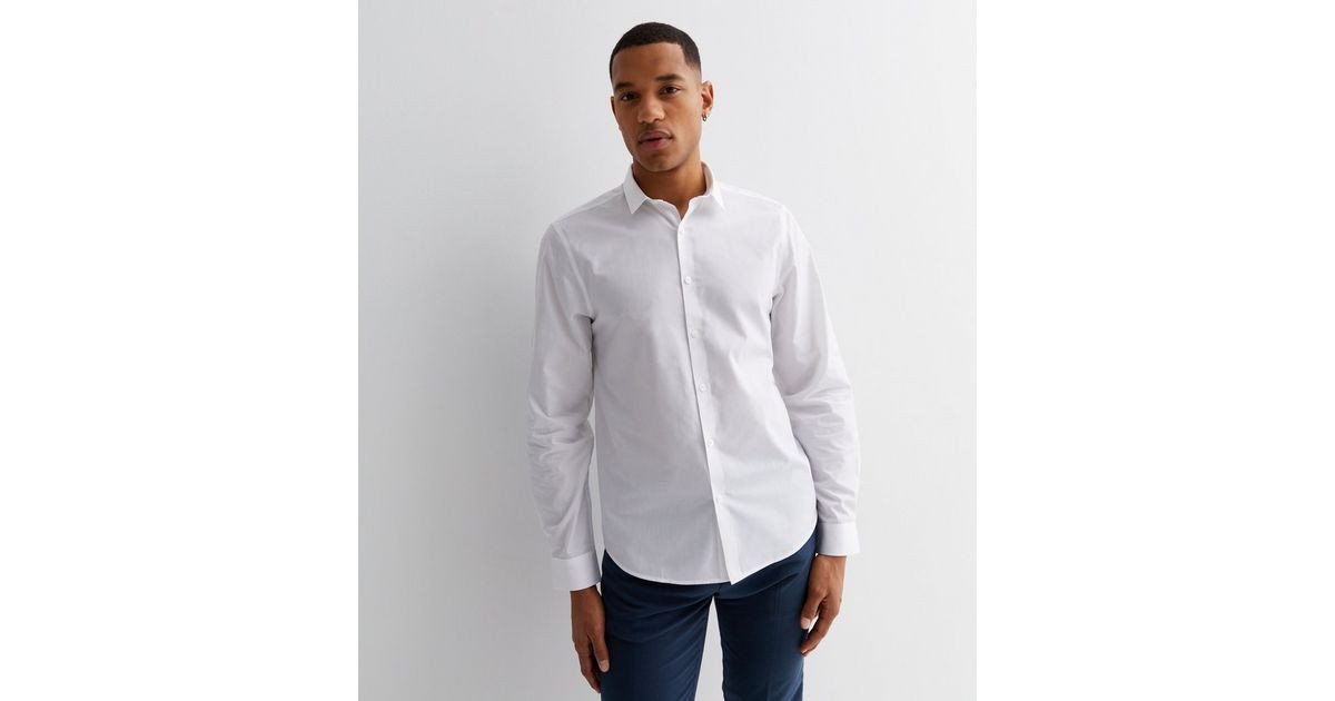 White Poplin Long Sleeve Regular Fit Shirt
						
						Add to Saved Items
						Remove from Save... | New Look (UK)