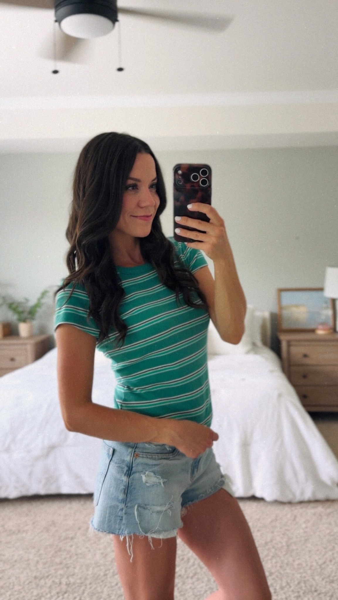 Summer fit: The softest baby tee from AE (comes in a bunch of colors) and my favorite pair of AE shorts that have the perfect stretch. If you normally hate jean shorts.. try these!

#LTKootd #LTKmomlife #LTKgrwm