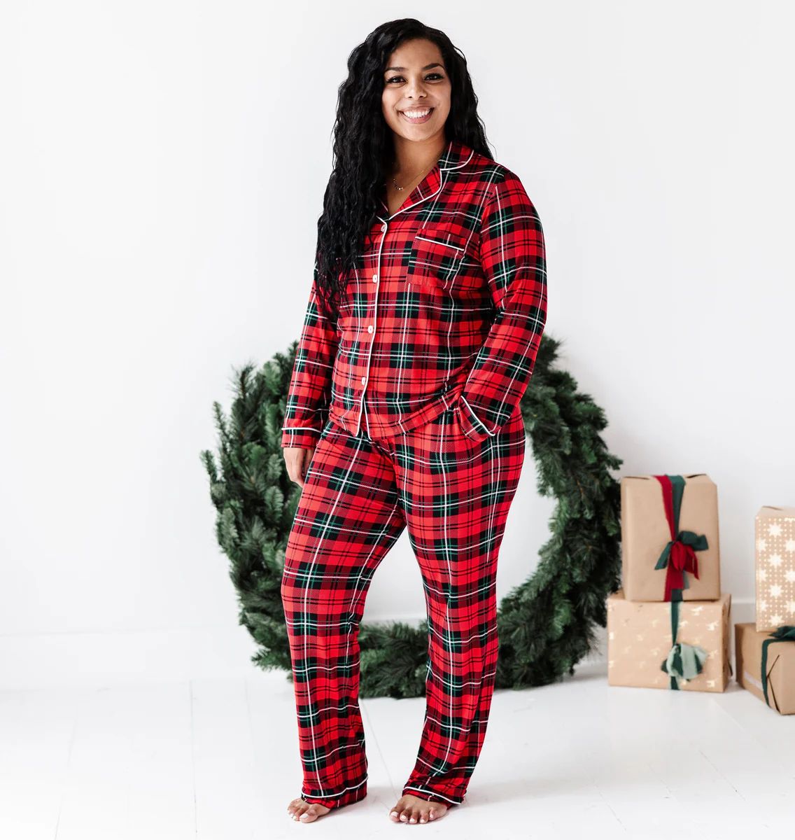 You Plaid Me At Hello Women's Long Sleeve Pajama Set | Bums & Roses