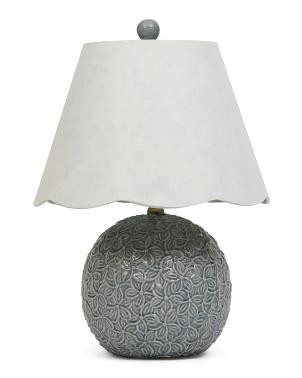 20in Hydrangea Ceramic Table Lamp With Scalloped Shade | TJ Maxx