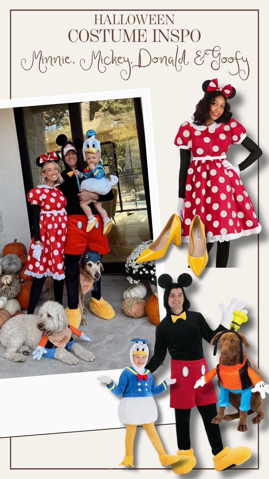Halloween Costume Inspo: Minnie, Mickey, Donald, and Goofy! #halloween #costumeinspo