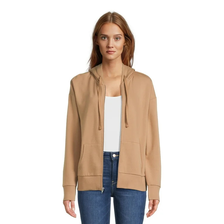 Time and Tru Women's Zip Up Hoodie with Pockets, Sizes XS-XXXL - Walmart.com | Walmart (US)