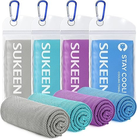 Sukeen [4 Pack] Cooling Towel (40"x12"),Ice Towel,Soft Breathable Chilly Towel,Microfiber Towel f... | Amazon (US)