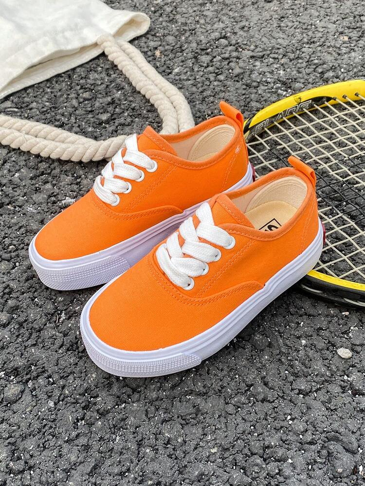 OPOEE White Cloth Shoes Baby White Shoes Middle Sneakers Children's Canvas Shoes Spring And Autumn Korean Version Simple Boy And Girl Shoes Fashion Low-Top Casual Lace-Up Track Shoes Classic Low-Top Canvas Shoes All Casual Sports Skateboard Children's Shoes | SHEIN