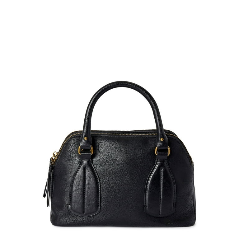 Time and Tru Women’s Palms Satchel Handbag Black | Walmart (US)
