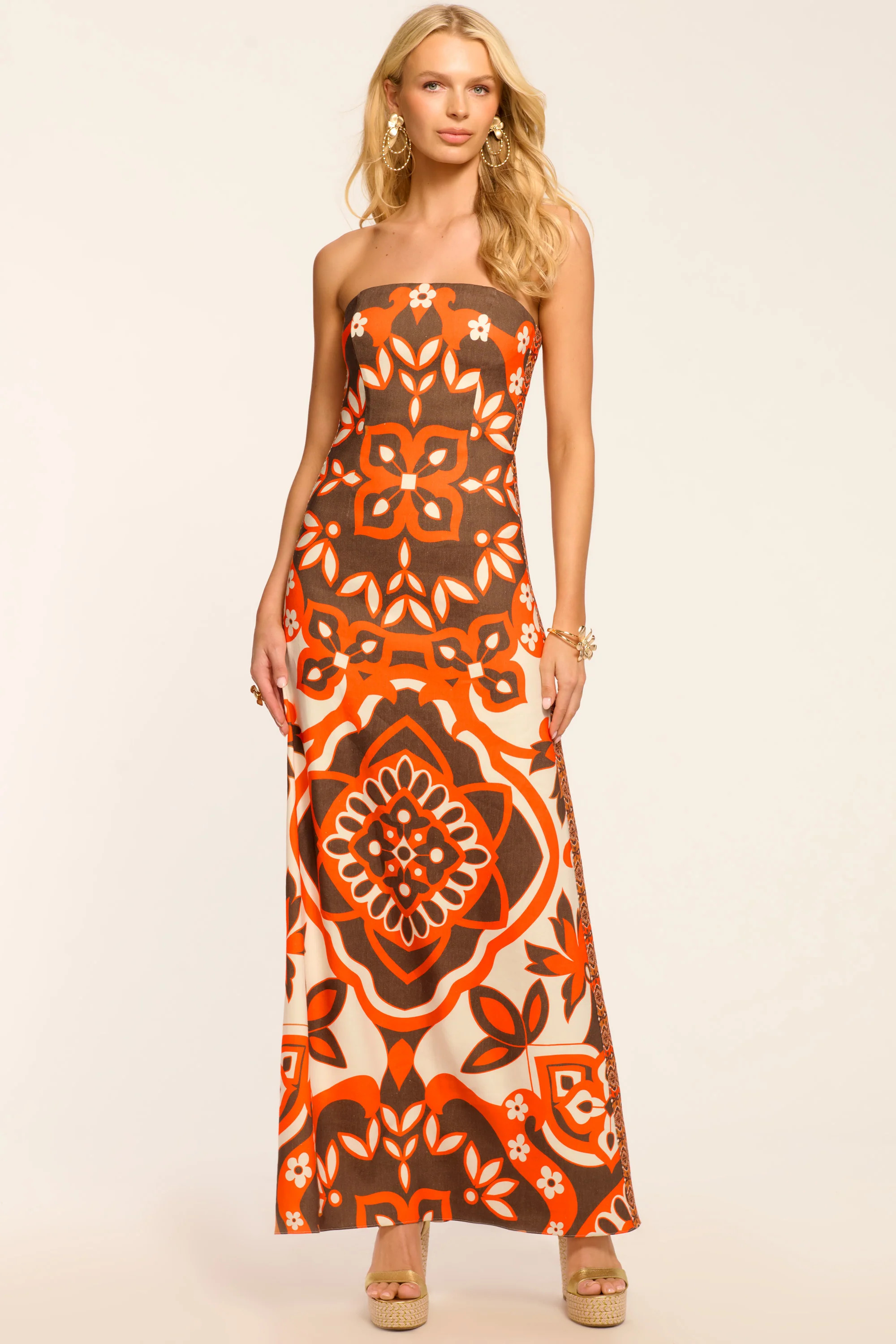 Naila Printed Strapless Maxi Dress | Ramy Brook