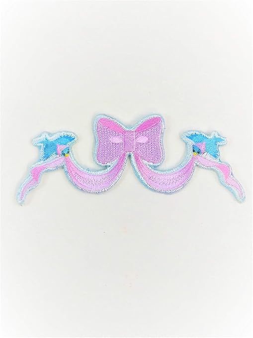 i9 Cinderella Ribbon Bluebirds Iron On Patch Embroidered Applique | Amazon (US)