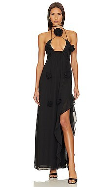 For Love & Lemons Desiree Maxi Dress in Black from Revolve.com | Revolve Clothing (Global)