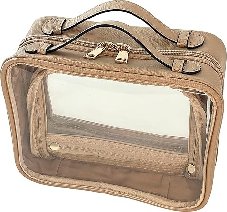 Clear Makeup Bag Toiletry Bag for Women Cosmetic Case Large Capacity Travel Make Up Bag Organizer... | Amazon (US)