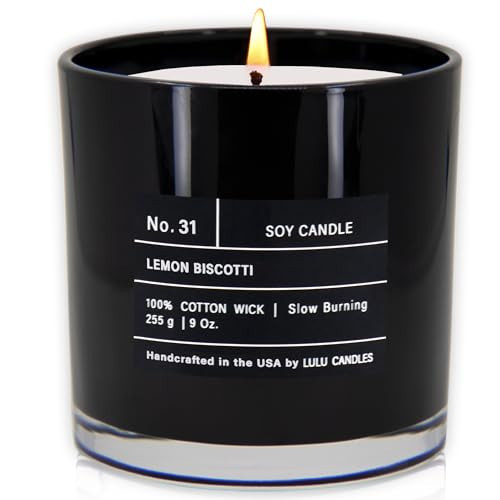 Lulu Candles | Lemon Biscotti | Highly Scented Candles for Home | Soy Blend Jar Candle with 100% Cotton Wick | Slow Burning (9 Oz.) | Amazon (US)