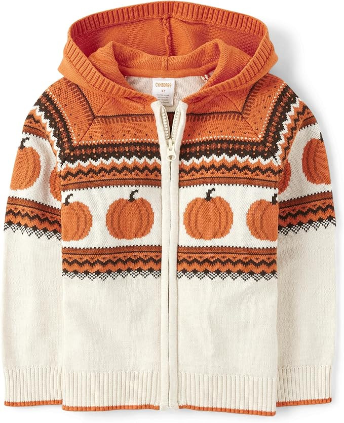 Gymboree Boys' and Toddler Long Sleeve Zip Front Hooded Sweater | Amazon (US)