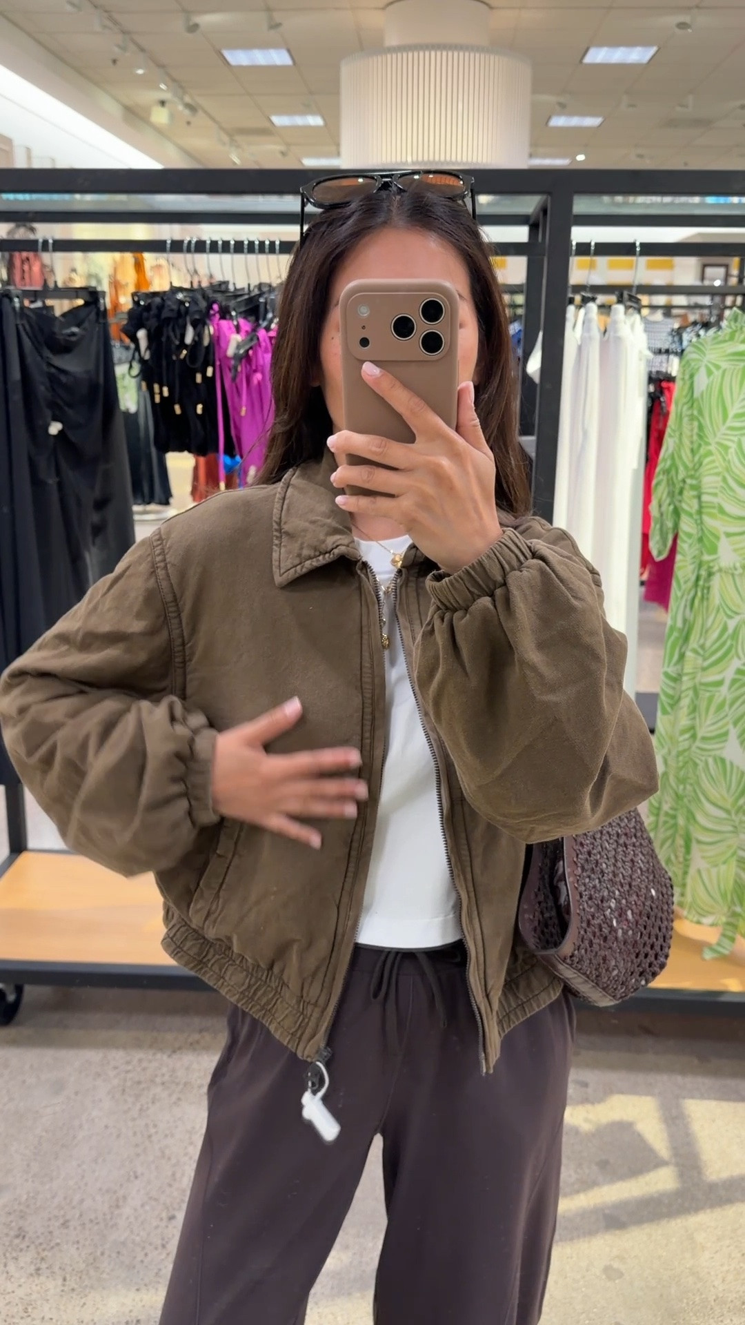 Jacket on sale! 
• 100% cotton jacket in XS from free people. Casual washed broken-in feel with soft cotton gauze lining. Trying on the olive green which is more of a taupe brown tone in person. Oversized fit. 
• lululemon relaxed cinch hem pants size 2, shorter 25" inseam  
• lulul crop tee XXS 
• Reformation sandals 5.5 
• Madewell bag & sunglasses 

Easy mom outfit, transitional fall outfit, petite friendly jackets

#LTKPetite #LTKSeasonal #LTKootd