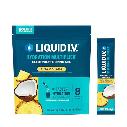 Liquid I.V.® Hydration Multiplier - Pina Colada | Electrolyte Powder Drink Mix | 1 Pack (16 Servings) | Amazon (US)