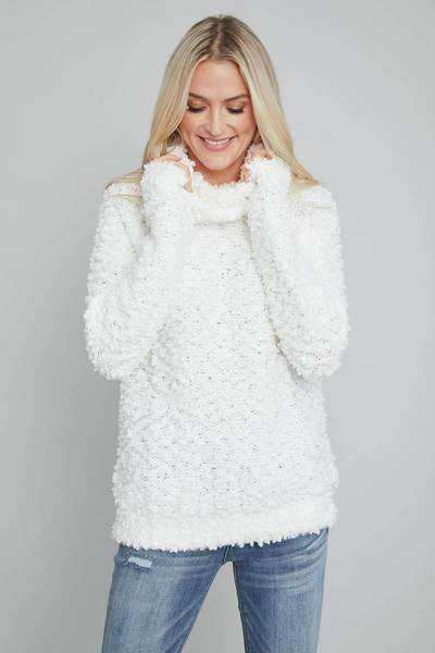 Blu Ivy Boucle Turtleneck | Social Threads