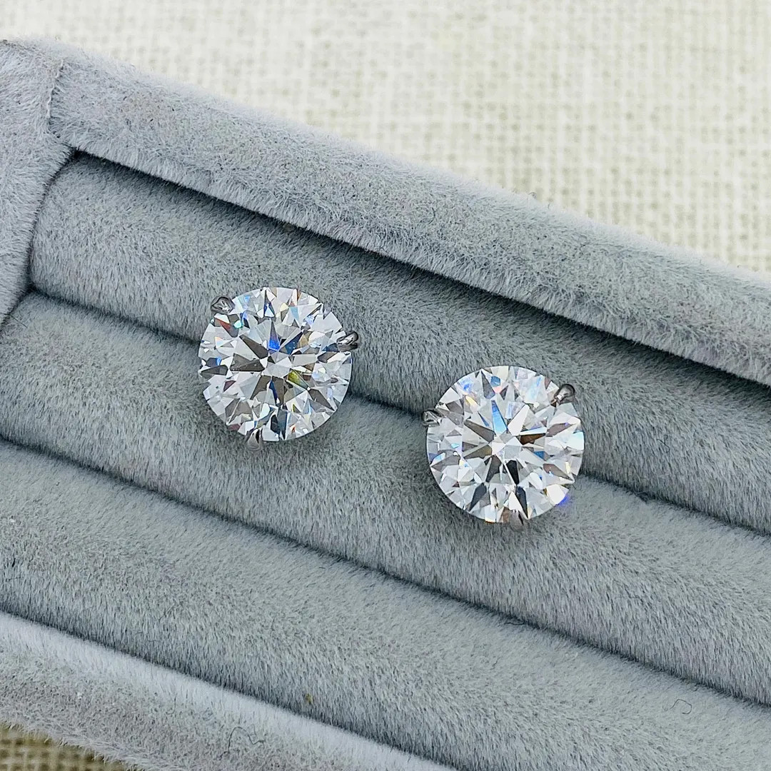 4ctw Lab Grown Diamond Stud Earrings: 14k Gold Martini Setting | Etsy (US)