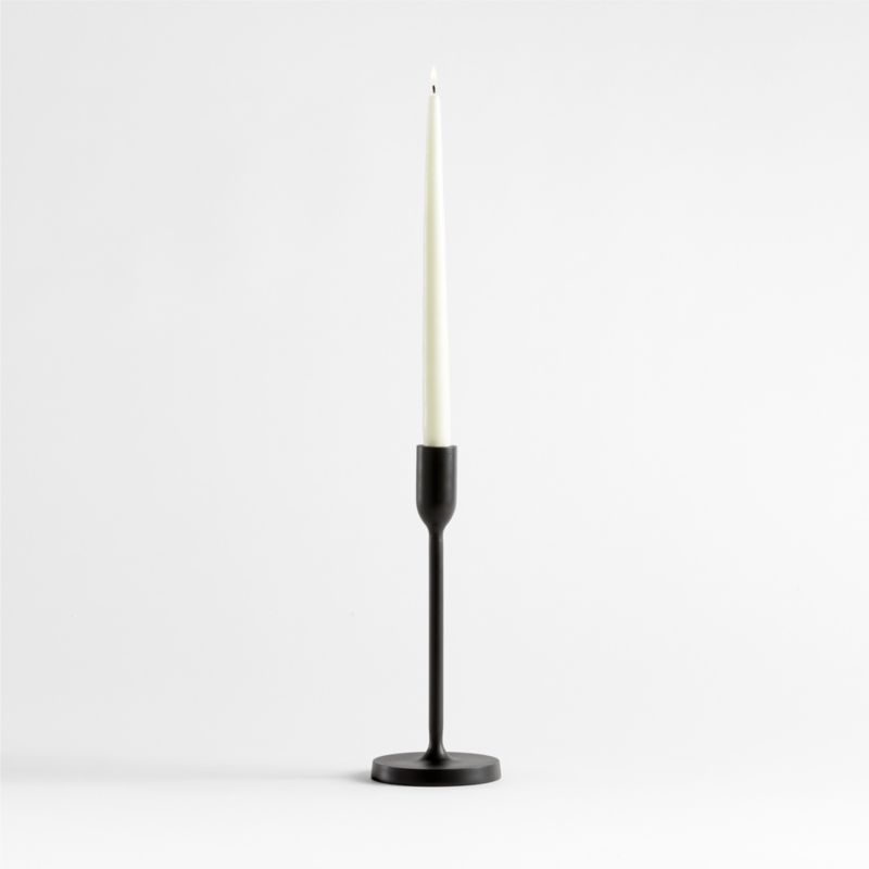 Megs Medium Black Taper Candle Holder 11" by Leanne Ford + Reviews | Crate & Barrel | Crate & Barrel
